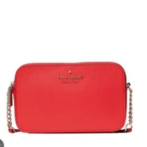 Kate Spade, EUC, 3 Compartment  Crossbody Bag, Color Red, Zipper Closure